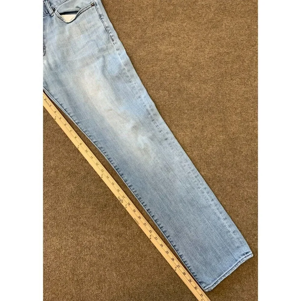 J Crew Driggs Jeans Mens 33X32 Straight Leg Slim Fit Stretch Distressed Denim
